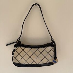 DOONEY & BOURKE - Vintage Black and Cream Quilted Pochette / Demi Shoulder Bag